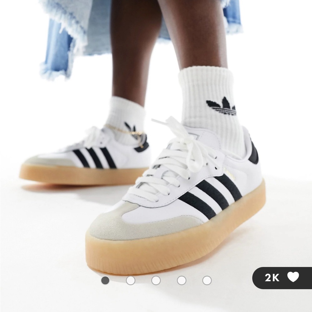 adidas Original Sambae white/black with gum sole. NWT in box. 6.5 women’s
